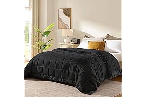 downluxe King Size Silk-Like Blanket with Satin Trim, Lightweight Down Alternative King...