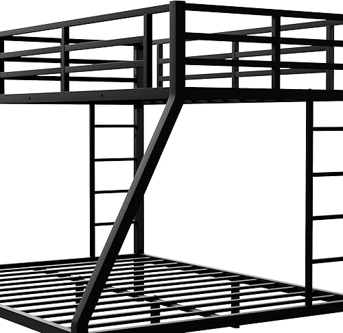 Miniatura 5 de Niñosniñasadolescentesadultos, marco de metal resistente con 2 escaleras y barandilla de longitud completa, espacio de almacenamiento debajo de la