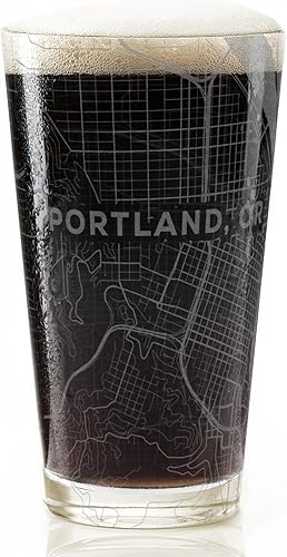 Miniatura 3 de PORTLAND OREGON Engraved City Street Map Beer Pint Glass  Perfect Drinking Gift Idea & Unique Decor!