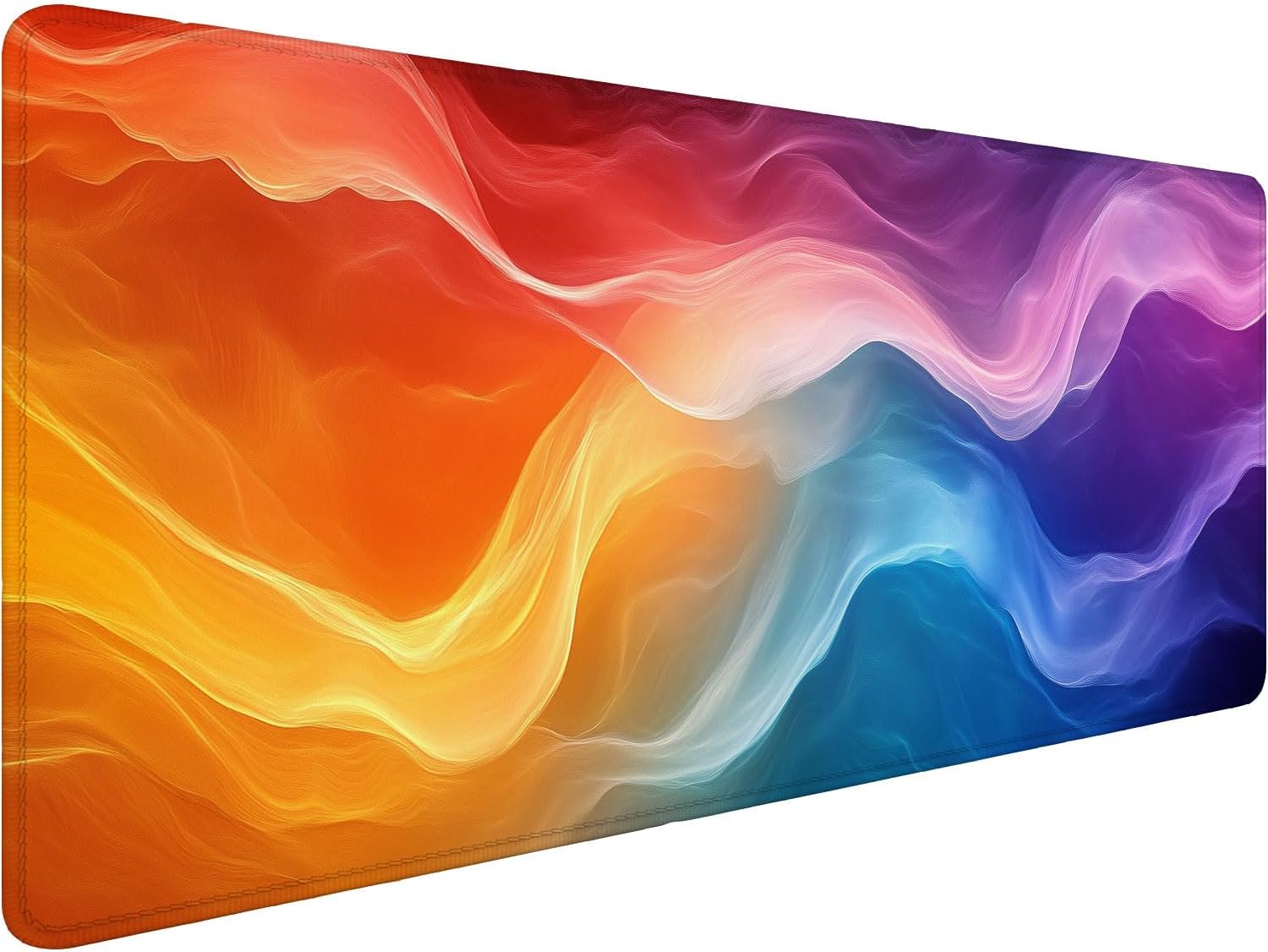 Ombre Rainbow Desk Pad Mouse Pad Red Oranges Yellow Wave Gradient Mousepad XL Large Gaming Mouse Pad Laptop Keyboard Mat Desk Pad 31.5"x11.8" Office Computer Keyboard Laptop Home