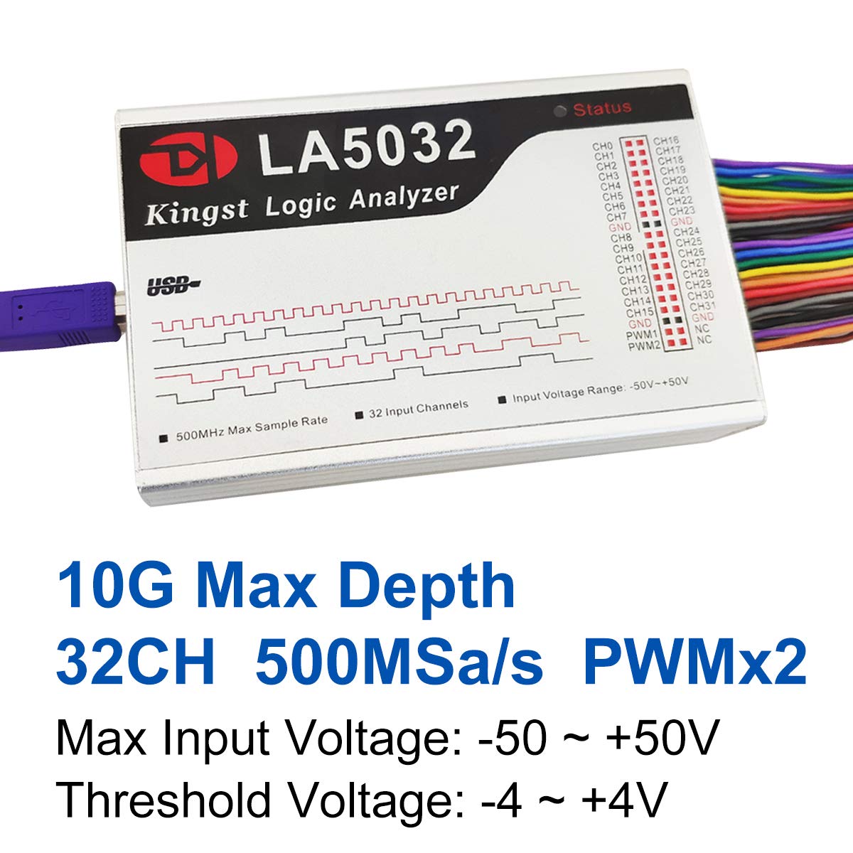 LA5032 USB Logic Analyzer 32 Channels 500M Max Sample