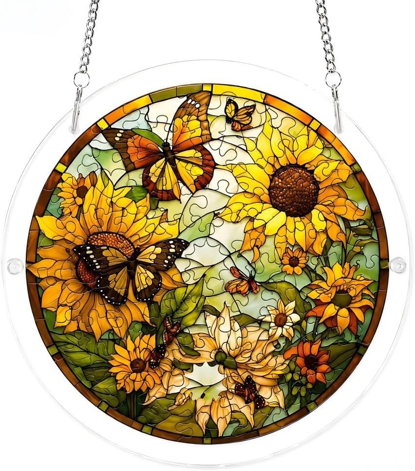 Acrylic Puzzle Suncatcher, Window 8in Christmas Puzzles