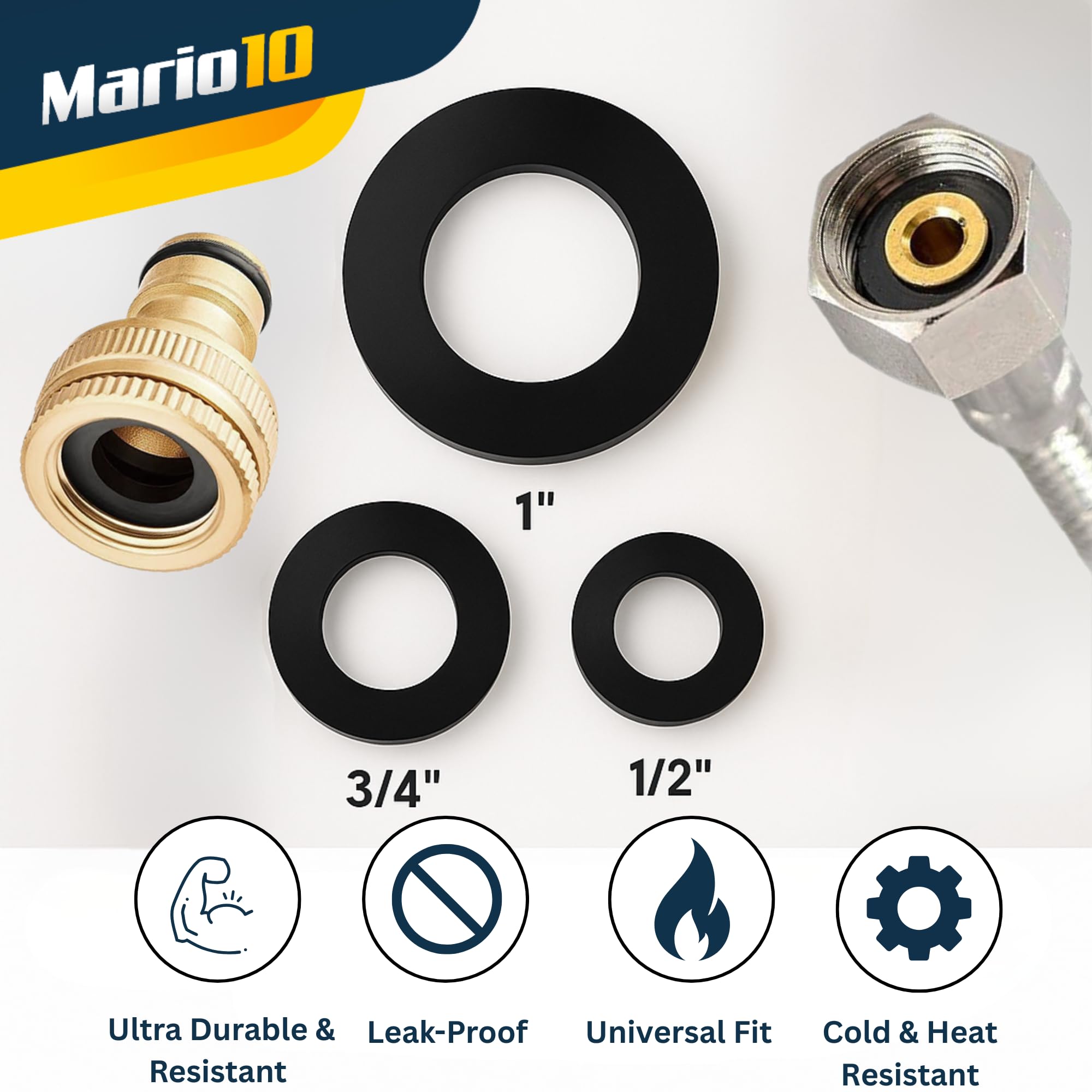 Mario10 24-Piece Rubber Hose Washer Set, 1/2", 3/4" - Image 3