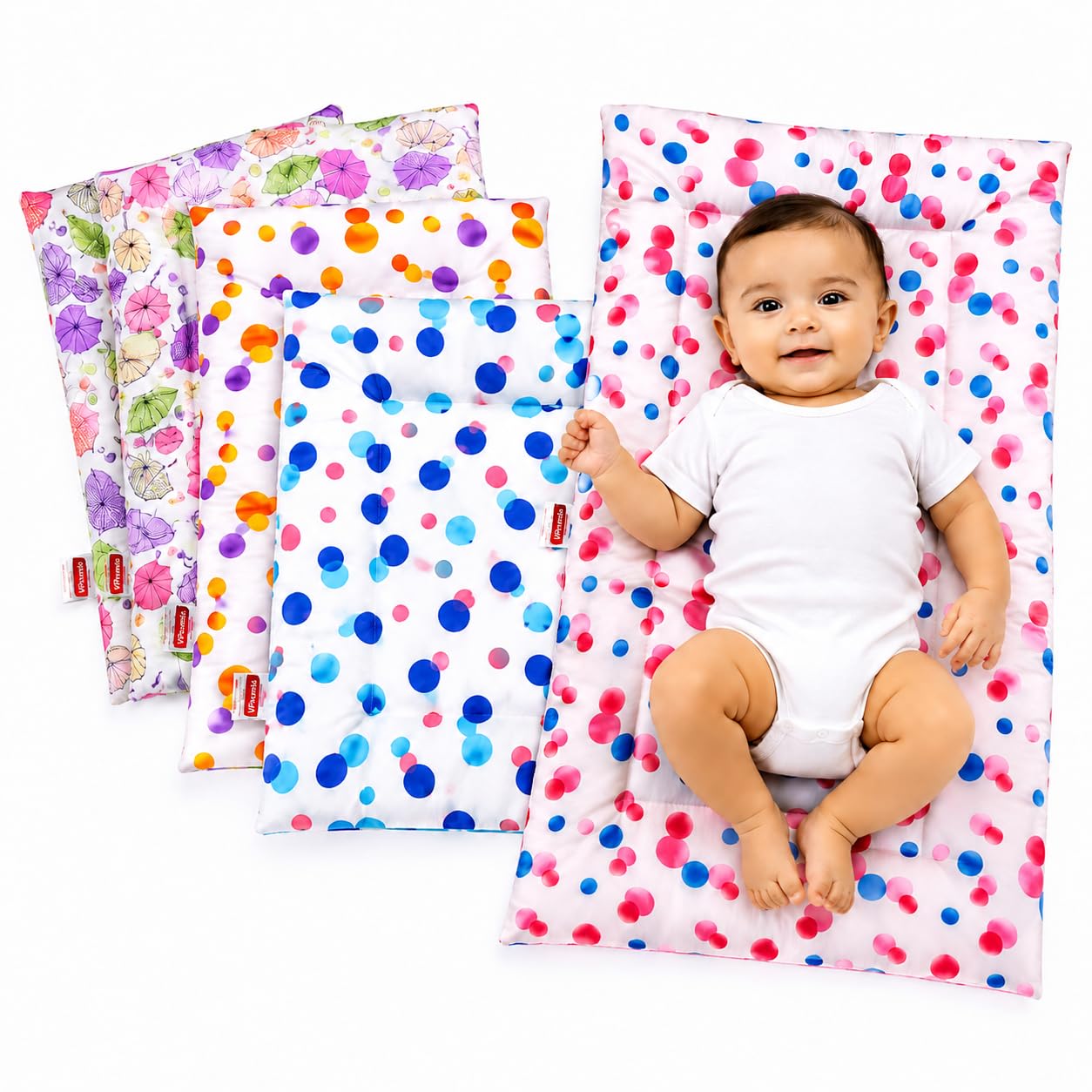 VParents New Born Baby Godadi Pack of 5 Combo Set Soft Cotton godi| Godari | Baby Bed | Crib Sheet | Cartoon Mat Godadi | Bedding Set | Multicolor-picture-20
