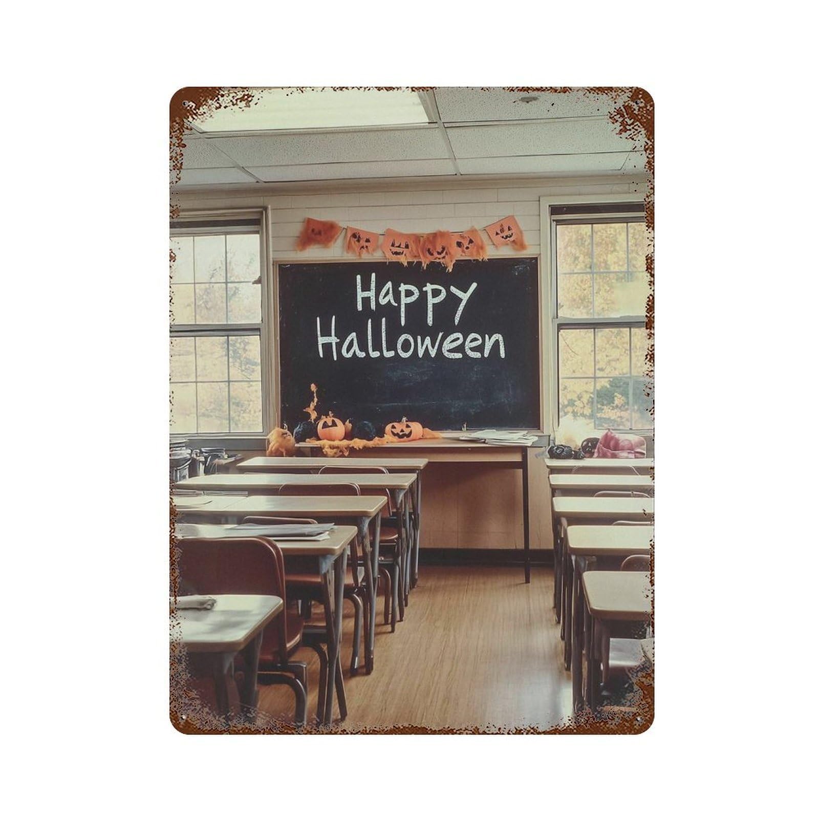 xiaoxiaoshen Happy Halloween Wall Decor Art Metal Tin Poster Modern Home Decor Art Home Bar Shop Decorations Vintage Sign 40x30cm