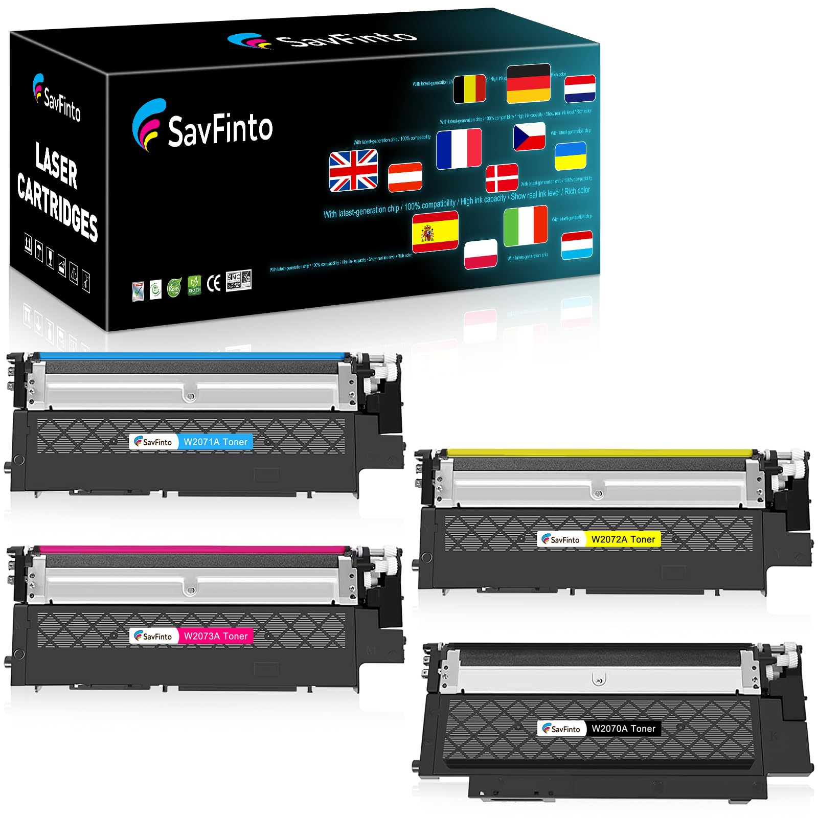Zamiennik tonera 117A do HP 117A W2070A W2071A W2072A W2073A tonery kompatybilne z HP Color Laser MFP-179fnw MFP-179fwg MFP-178nwg MFP-178nw, HP Color Laser 150nw 150a (4 sztuki)