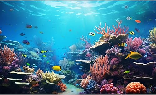 Underwater Wonderland Aquarium Background Vibrant Coral Reef and Tropical Fish G