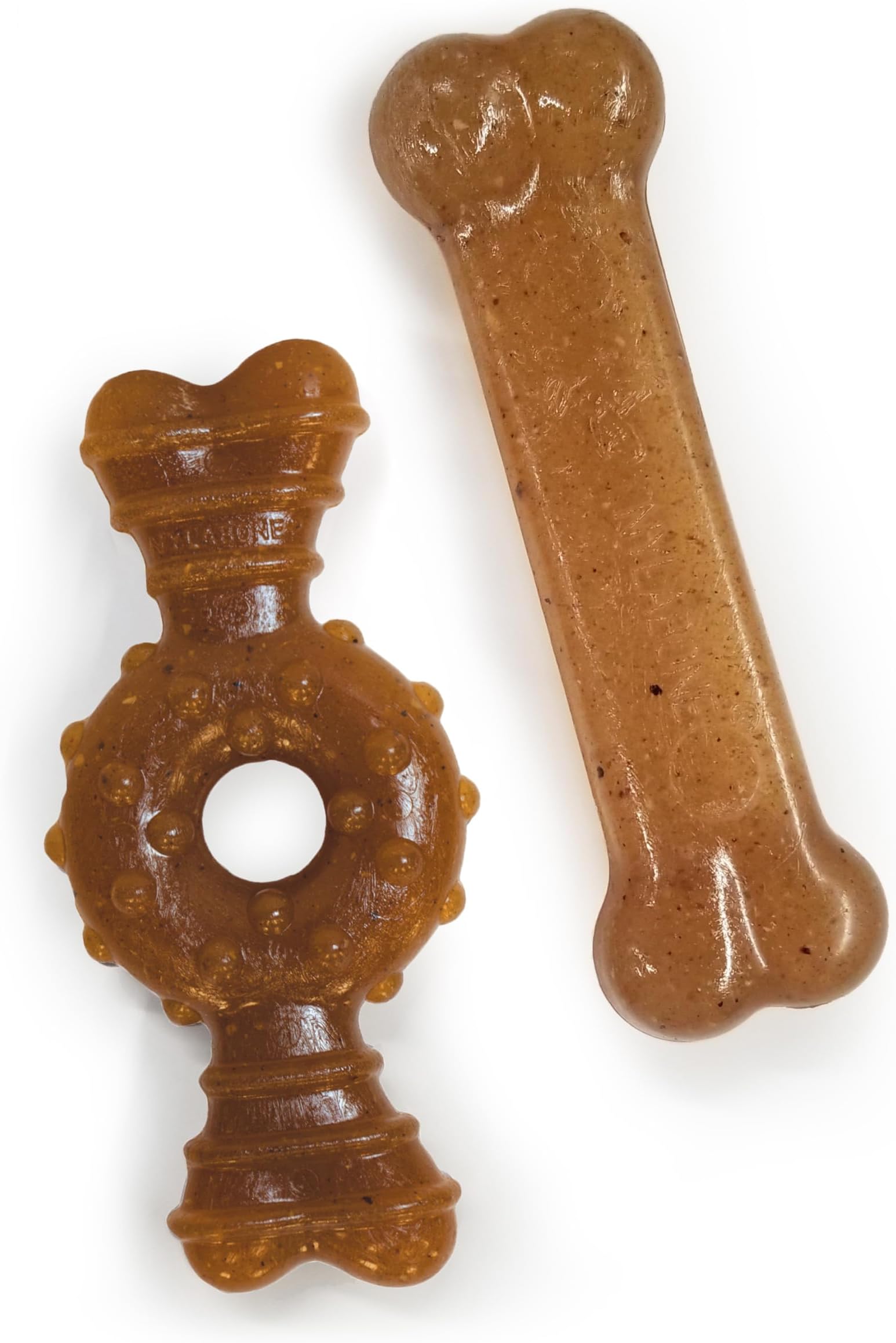 Nylabone Puppy Chew & Ring Bone Twin Pack, Soothes Teething with Flexible Material, Promotes Dental Health with Chicken Flavour, Discourages Destructive Chewing for Puppies Up to 16kg, Medium