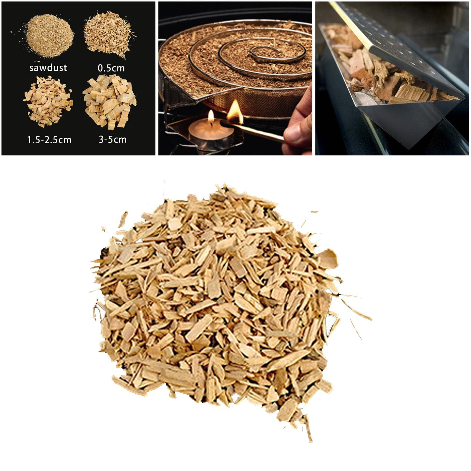 Sharplace Trucioli di Legno Naturali per Affumicatura con Basso Contenuto di Cenere, Sani E Facili da Trasportare, Adatti per Riunioni di Famiglia, 0,5 cm