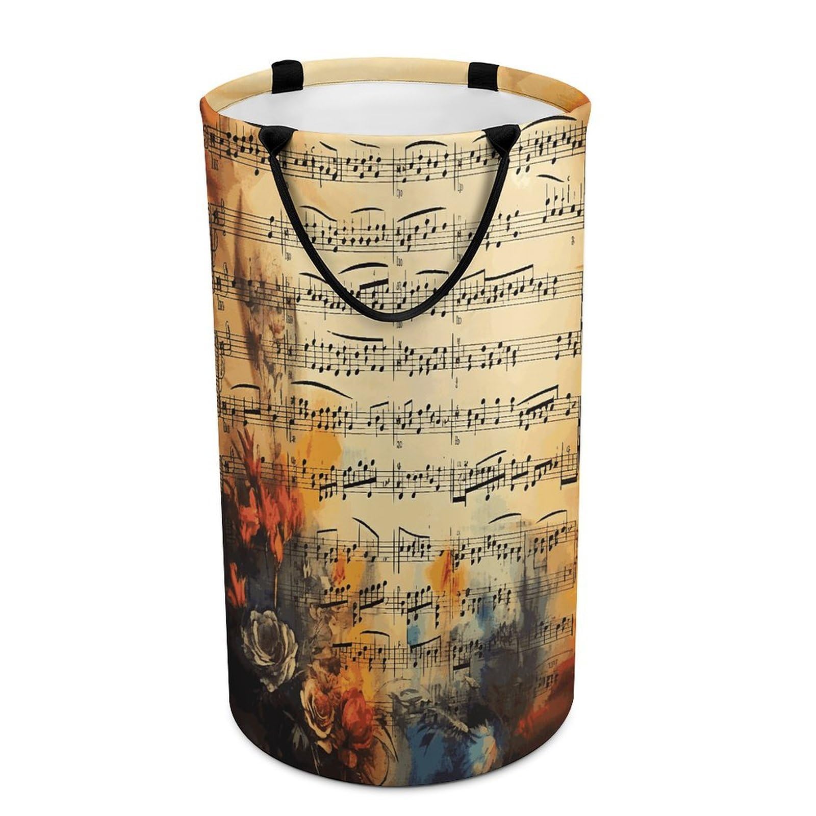 Vintage Music Note Dirty Clothes Basket Large Capacity Laundry Basket Freestanding Laundrys Hampers Tall Collapsible Clothes Hamper for Blankets Toys