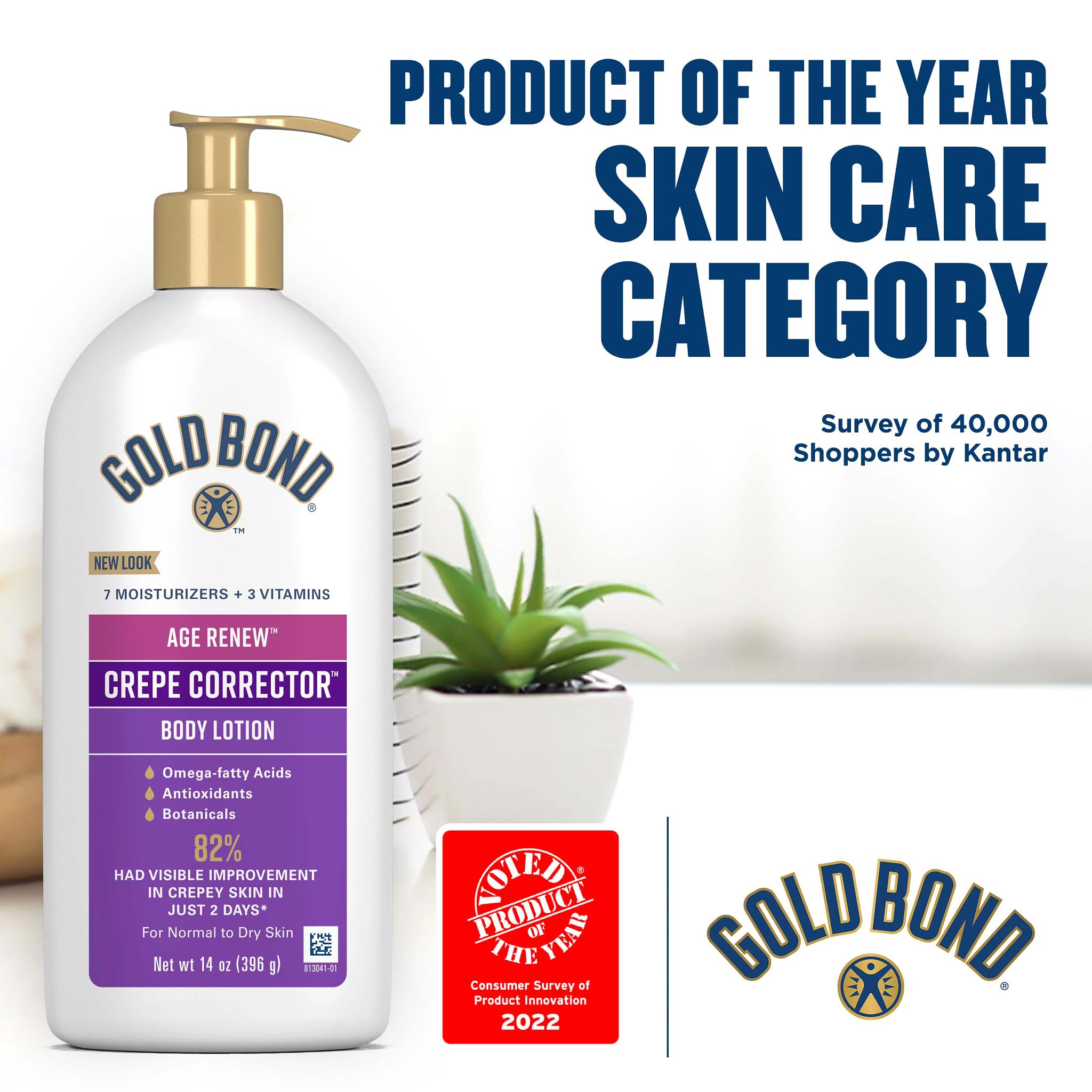Gold Bond Age Renew Crepe Corrector Body Lotion, Replenishing & Smoothing Formula, 14 oz.