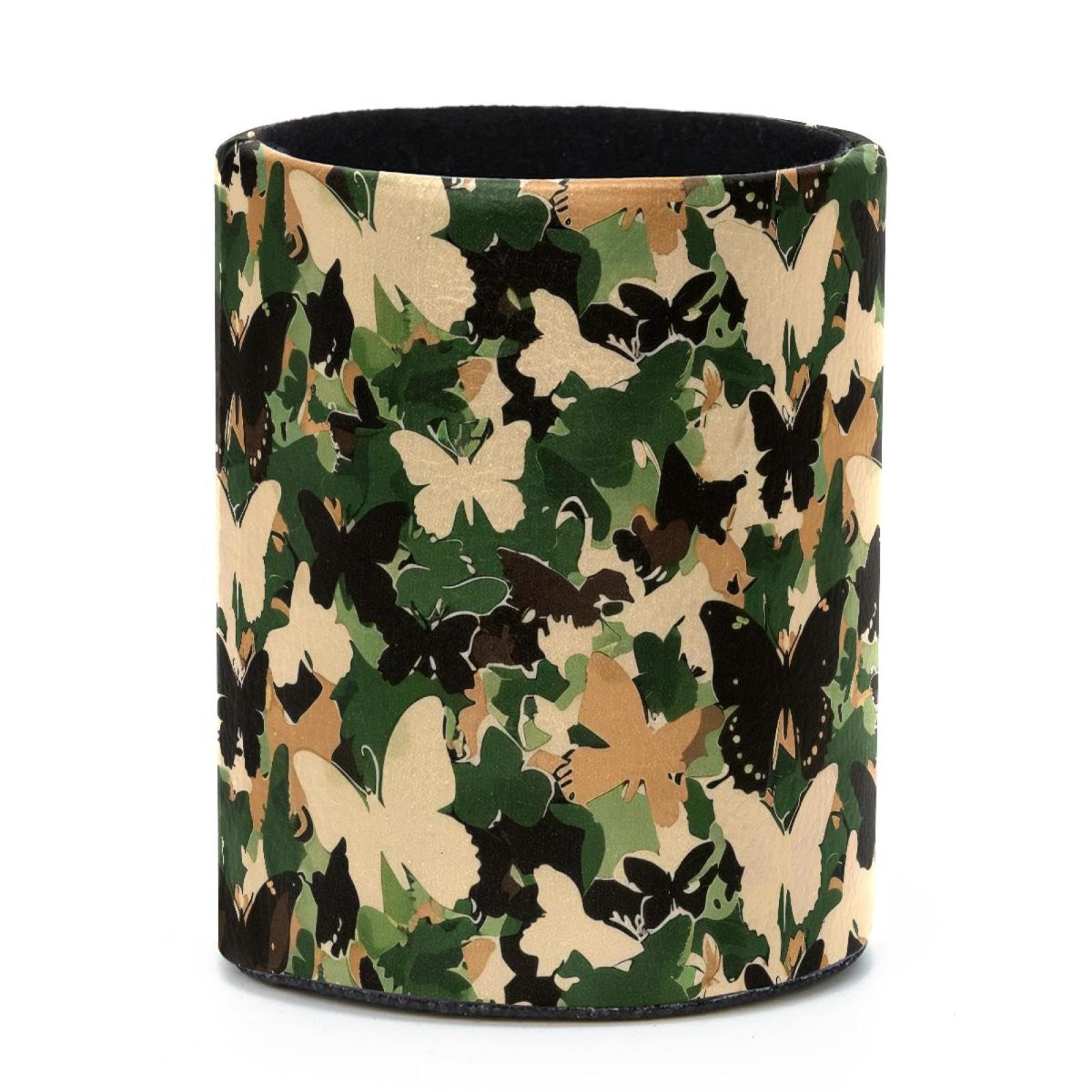 VAPOKF Round Pencil Holders for Desk, Butterfly Camouflage Pen Holders Pen Pot Makeup Brushes Storage Desktop Stationery Supplies Organiser for Home Office