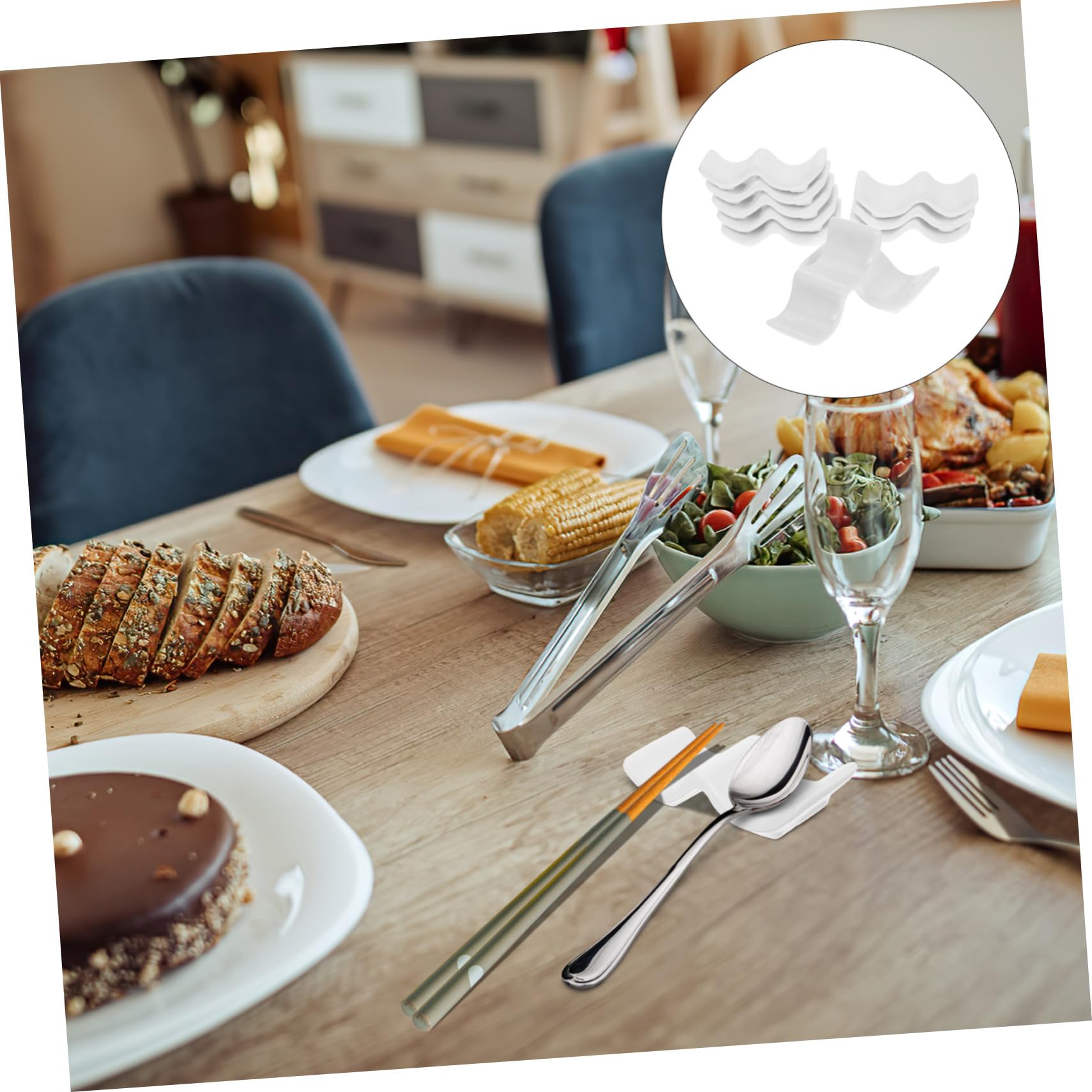 10 Stück Keramik Essstäbchenhalter Löffel Gabel Ablage Teiliges Porzellan Besteckhalter Tisch Zubehör für Küche Restaurant Esszimmer
