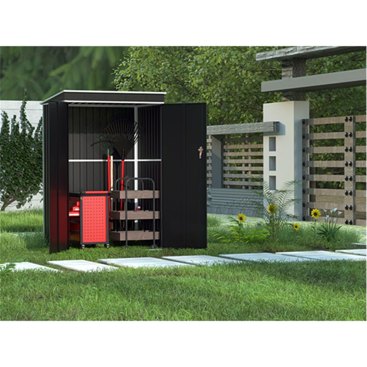 Amazon | 物置 屋外 スチール 倉庫 戸外収納庫 物置き おしゃれ 大型 