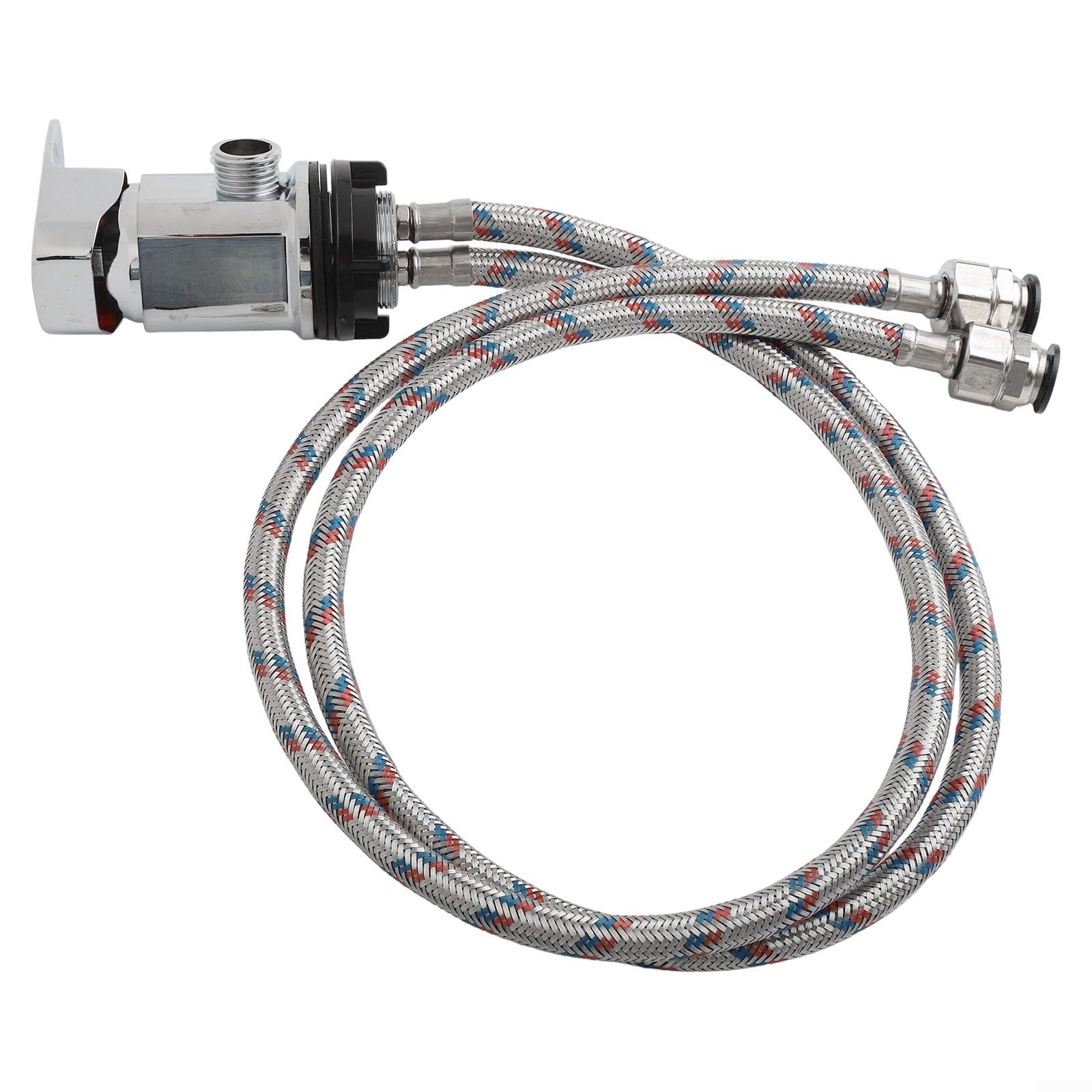 Robinet mitigeur de douche avec queues de 800 mm en acier inoxydable effet chromé à levier unique pour système de pompe sous pression pour camping-car, camping-car, installation compacte