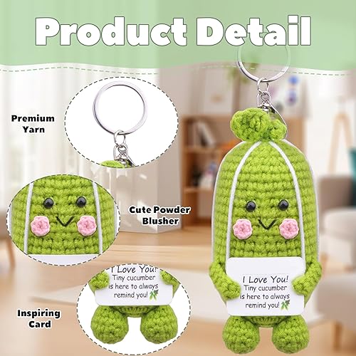 Miniatura 2 de MuMyer Funny Positive Crochet Potato Keychain Handmade Emotional Support Knitted Wool Potato Doll Keychain Gift for Bag Charm