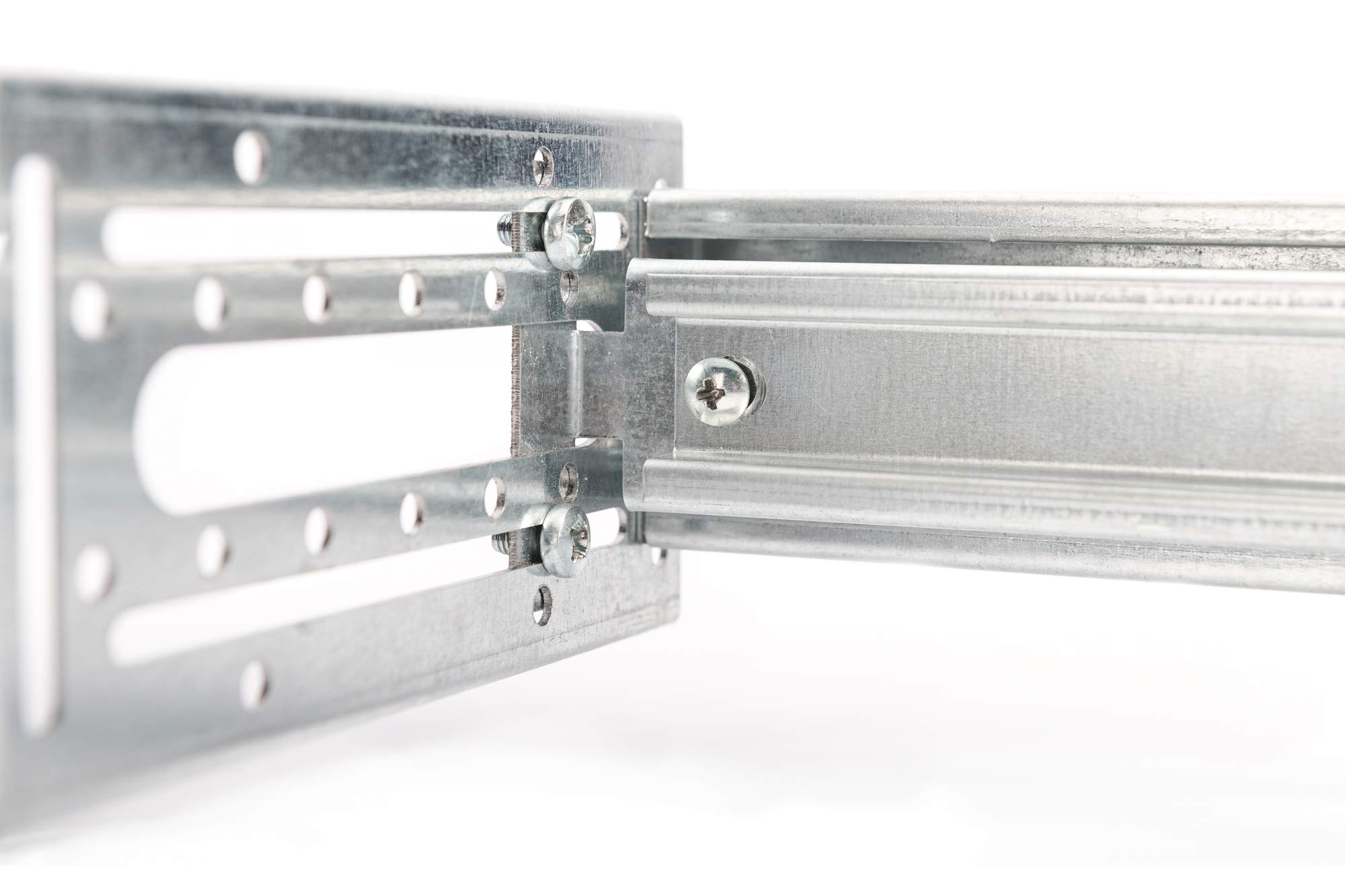 Digitus DN-19-DIN-4U Accessoire de montage à visser, frontal, fixation frontale, boîtier, profilé non équipé argent, mé