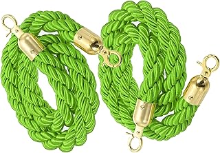 フック付きキューロープバリア、キュー仕切り用編組バリアロープ、ロープ安全バリア 1/2/4M 群衆制御スタンションロープ 2-13フィート、ツイストロープ