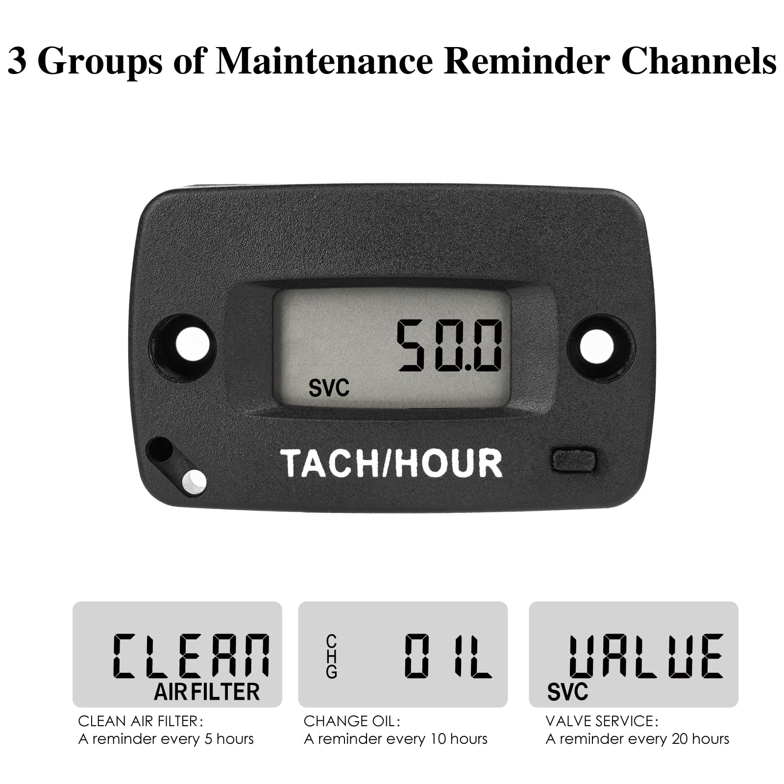 Compteur D'heures Et Compte-tours Pour Moto Cross NInE-ROnG - Étanche IP68, Affiche Régime Et Heures Travail, Minuterie Maintenance, Installation Facile - 10