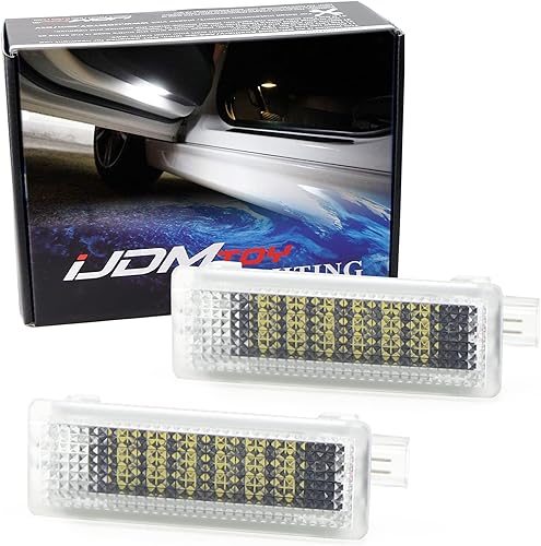 iJDMTOY Conjunto de lámpara de cortesía LED de puerta lateral de 18-SMD compatible con BMW 1 3 5 6 7 Series Z4 X3 X5 X6, reemplazo OEM, alimentado