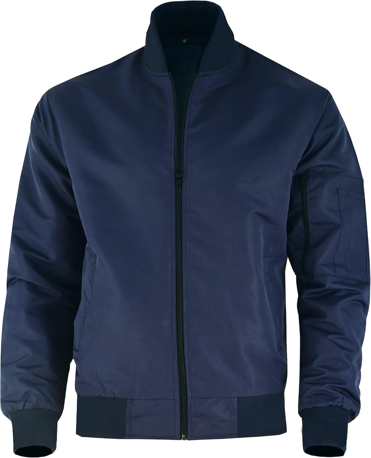 Deckra Men's Varsity Jacket Mid Season Sprinng Lightweight Outwear Sports Bomber Rib Kinit Casual Jacket Coat