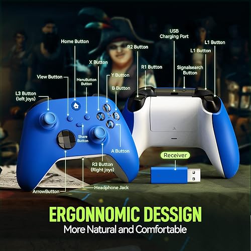 Vista 2 de Control Xbox compatible con Xbox One, Xbox Series X, Xbox Series S, Xbox One XS, Xbox Elite Series, Windows 1011 con botón de compartir, conector