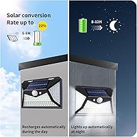 Vista 2 de Solar Lights Outdoor 100 LED, 2 Pack Solar Motion Sensor Outdoor Lights with 3 Lighting Modes, Wireless IP65 Waterproof Solar Security Lights for