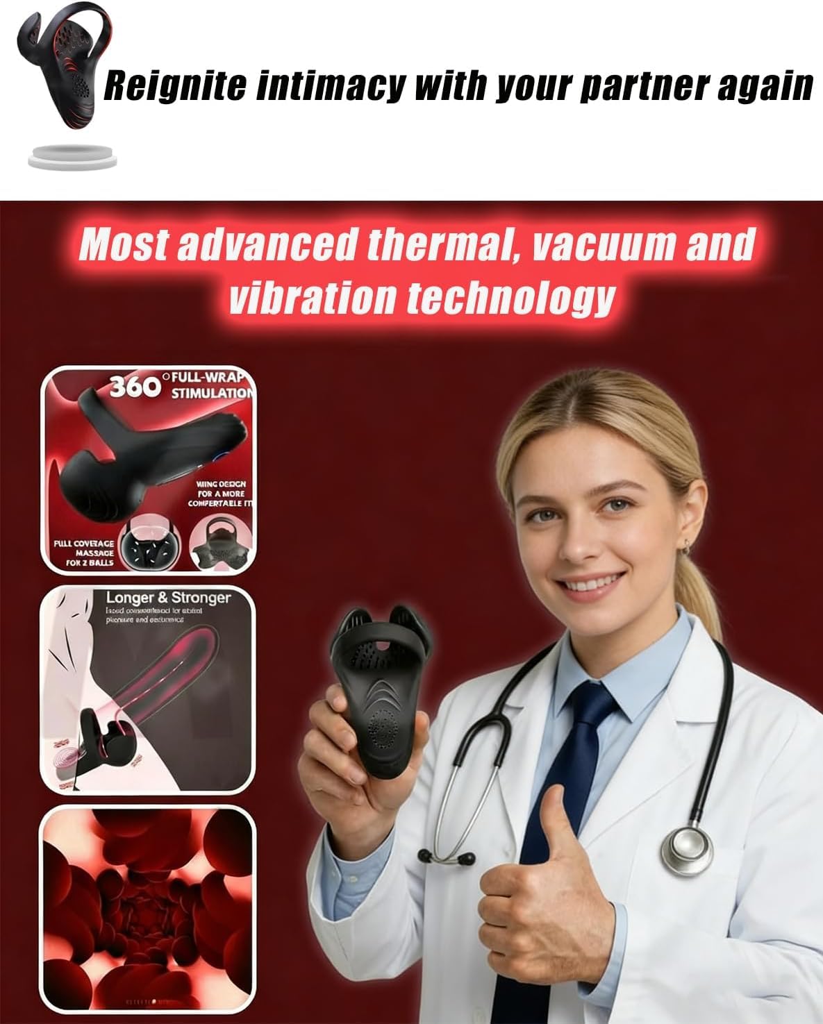 KORVEN PRO Appareil de Massage à Vibration 5 en 1, Télécommande Sans Fil, Recharge USB Rapide, Étanche et Facile à Nettoyer, Appareil de Relaxation à Domicile