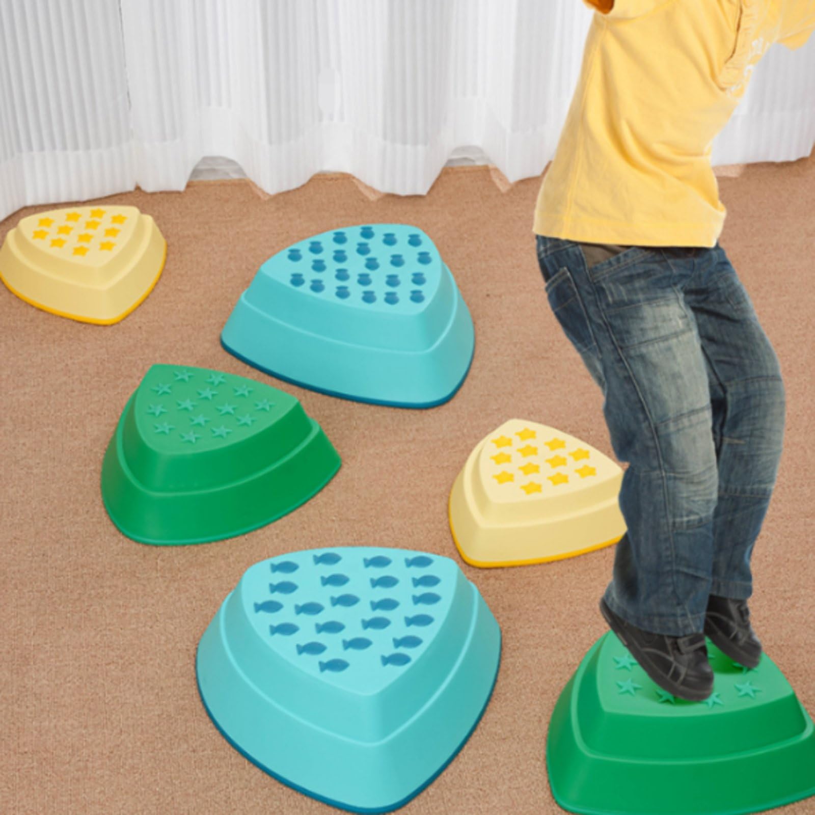 Children Training Stone Piedra de Equilibrio Infantil Juguete Sensorial de Equilibrio con Base de Goma Superficie con Textura Material PP Adecuado