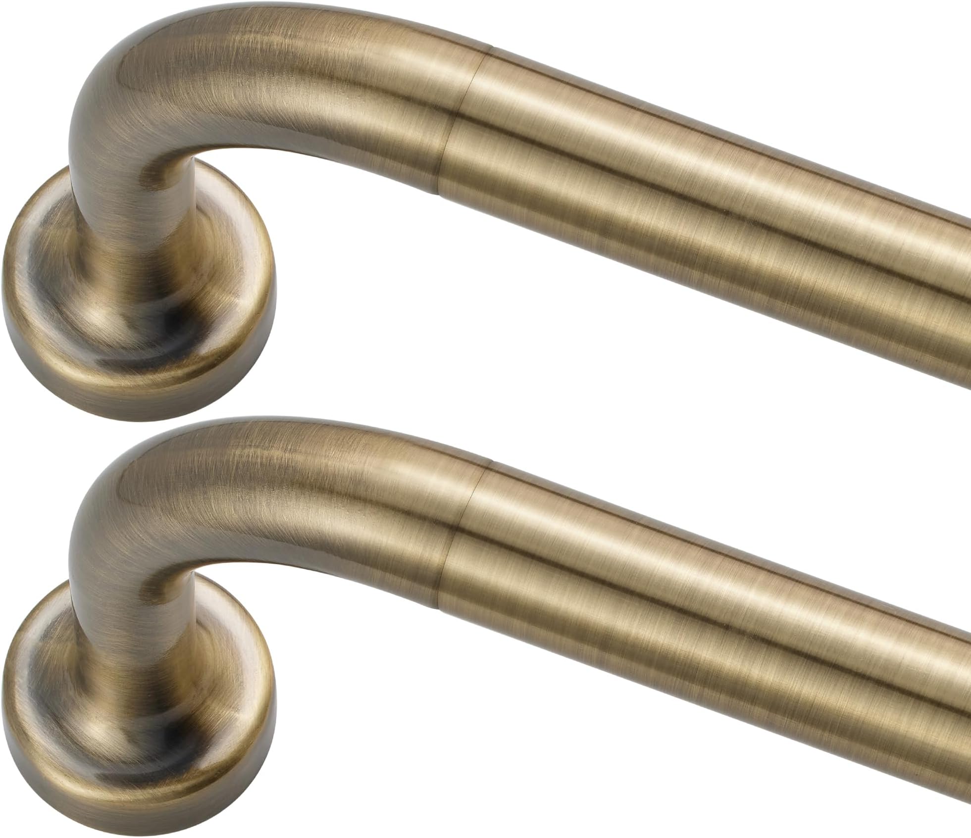 Antique Bronze Curtain Rods 2 Pack,1 Inch Disc Curtain Rods for Windows 66 to 120",Blackout Wrap Around Curtain Rod with Aluminum Finials and Brackets,No Screw Disassembly Adjustable Curtain Rod