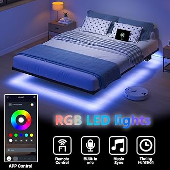 Amazon.com: HAVONIZD Floating Bed Frame Queen with LED Amazon.com: HAVONIZD Floating Bed Frame Queen with LED