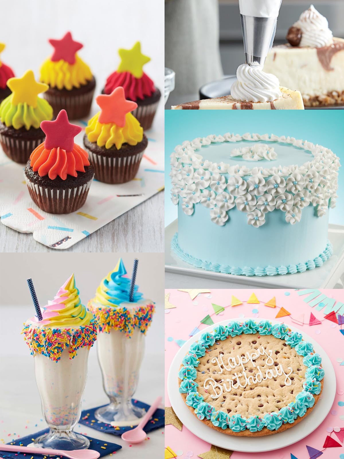 1M, 2D, 4B, 6B Piping Tips Set with Disposable Bags – Professional Stainless Steel Icing Nozzles for Cake & Cupcake Decorating