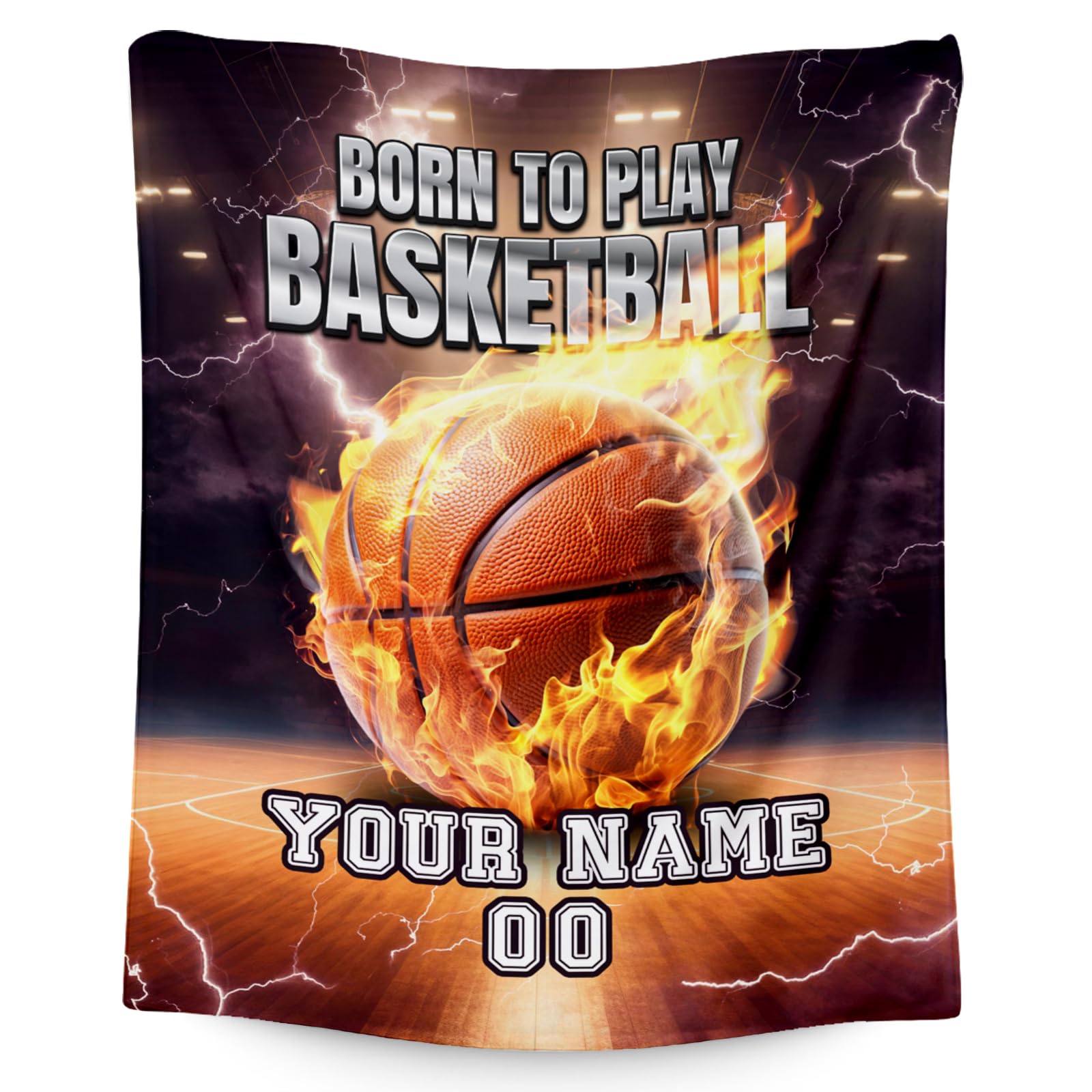Personalized Kids Blanket - Custom Basketball Themed Gifts for Basketball Lovers - Soft, Fuzzy & Plush Sports Throw Blanket for Boys Girls - 30"x40"