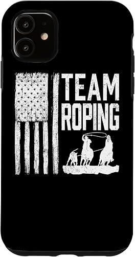 iPhone 11 Team Roping - Patriotic Rodeo Cowboys - Estuche envejecido