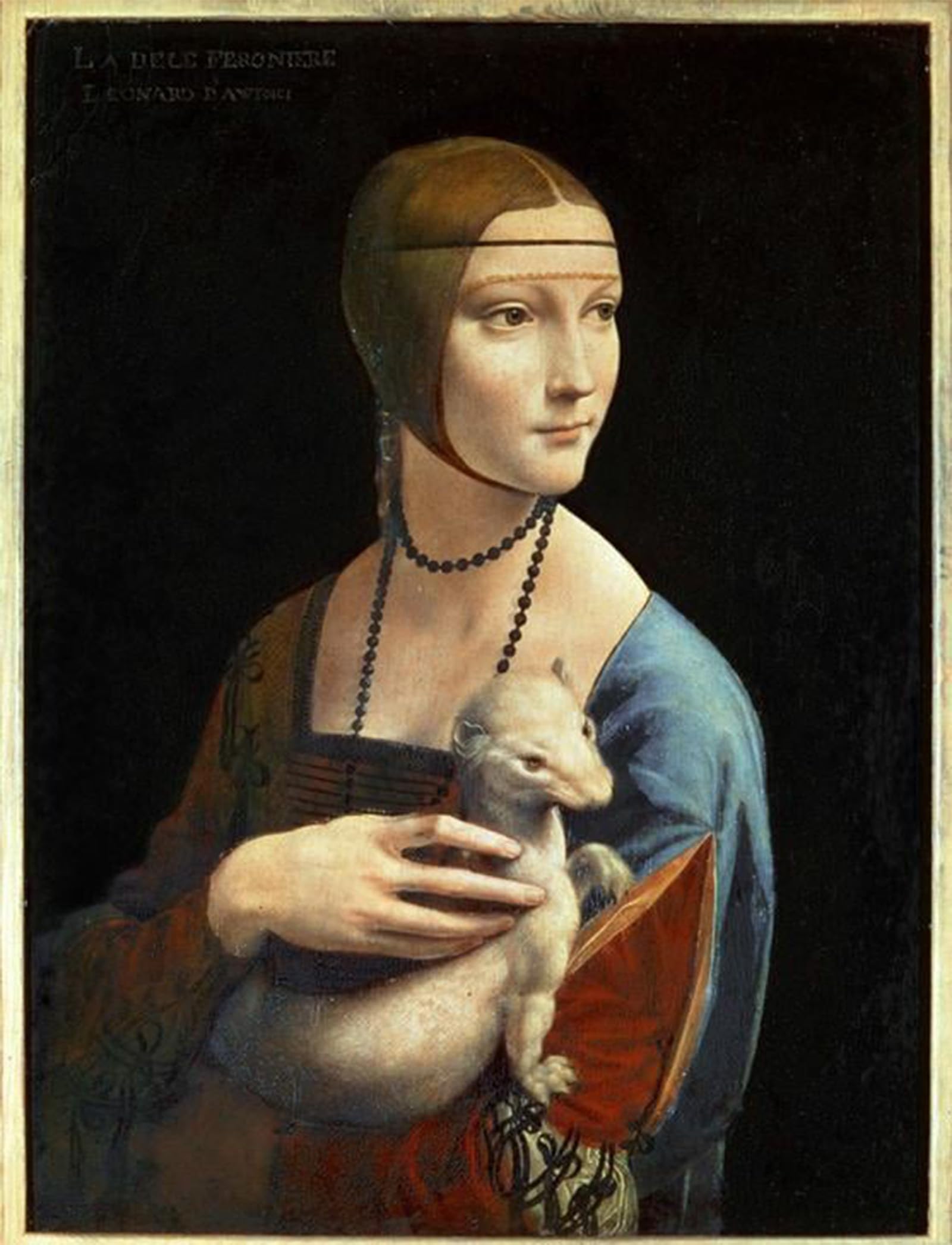 Posteriik No Frame Vintage Art Print Images Pictures Print The Lady With The Ermine By Leonardo Da Vinci Modern Colour Posters For Office Home Decor 60X90cm