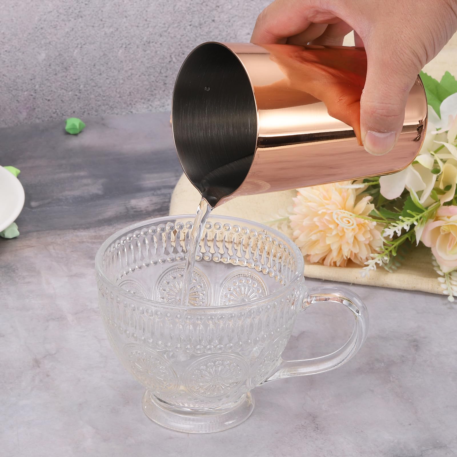 QUARKZMAN Acciaio Inox Cocktail Miscelazione Vetro 17oz/500ml Cocktail Miscelazione Tazze Cocktail Shaker Vino Agitazione Miscelazione Tazze Strumenti per Bar Casa Argento