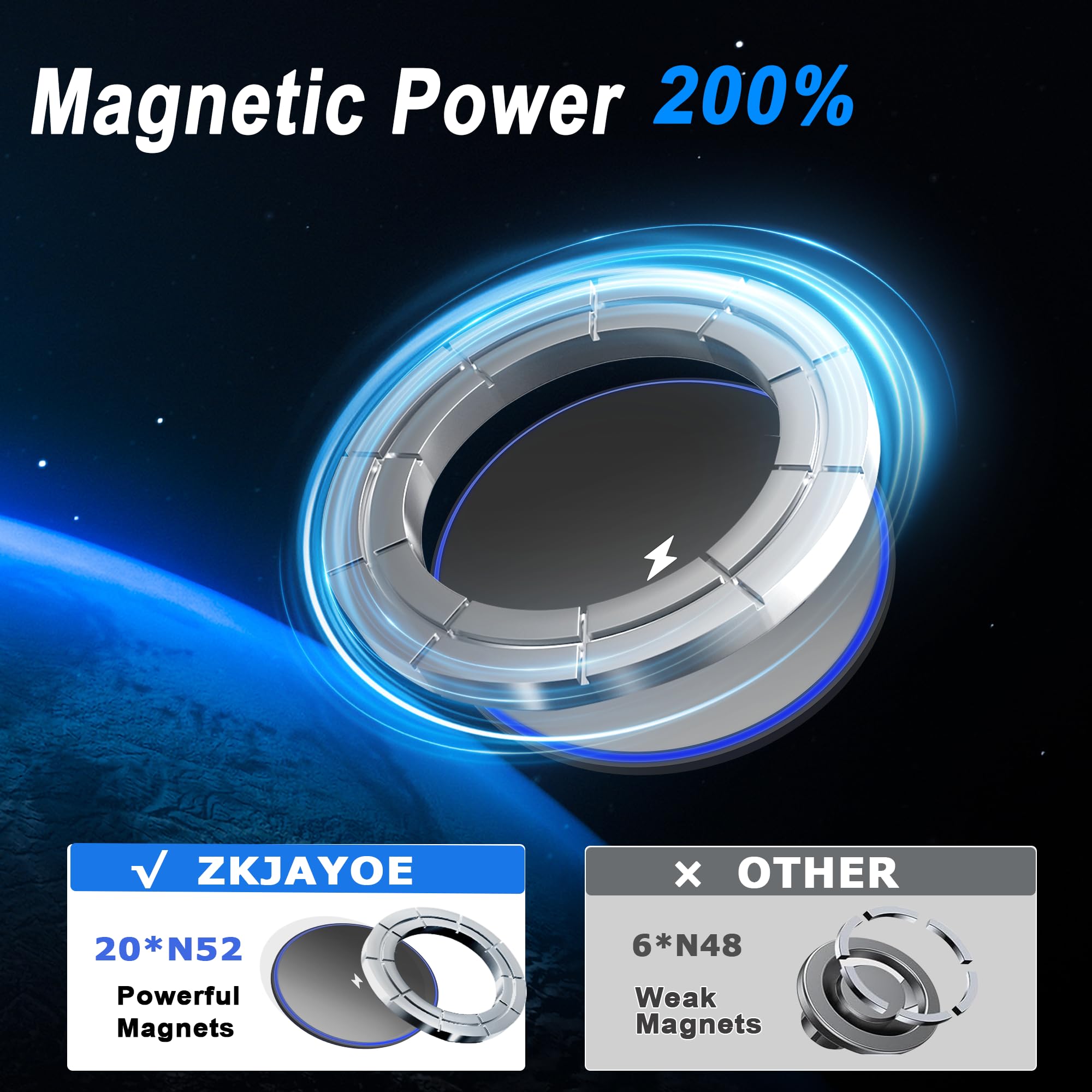 Supporto magnetico per telefono di ricarica wireless per Ford Bronco 2021-2026 2/4 porte | Magsafe - Supporto per cellulare per Ford Bronco, accessorio Bronco con cavo da 1,5 m, non per Bronco Sport