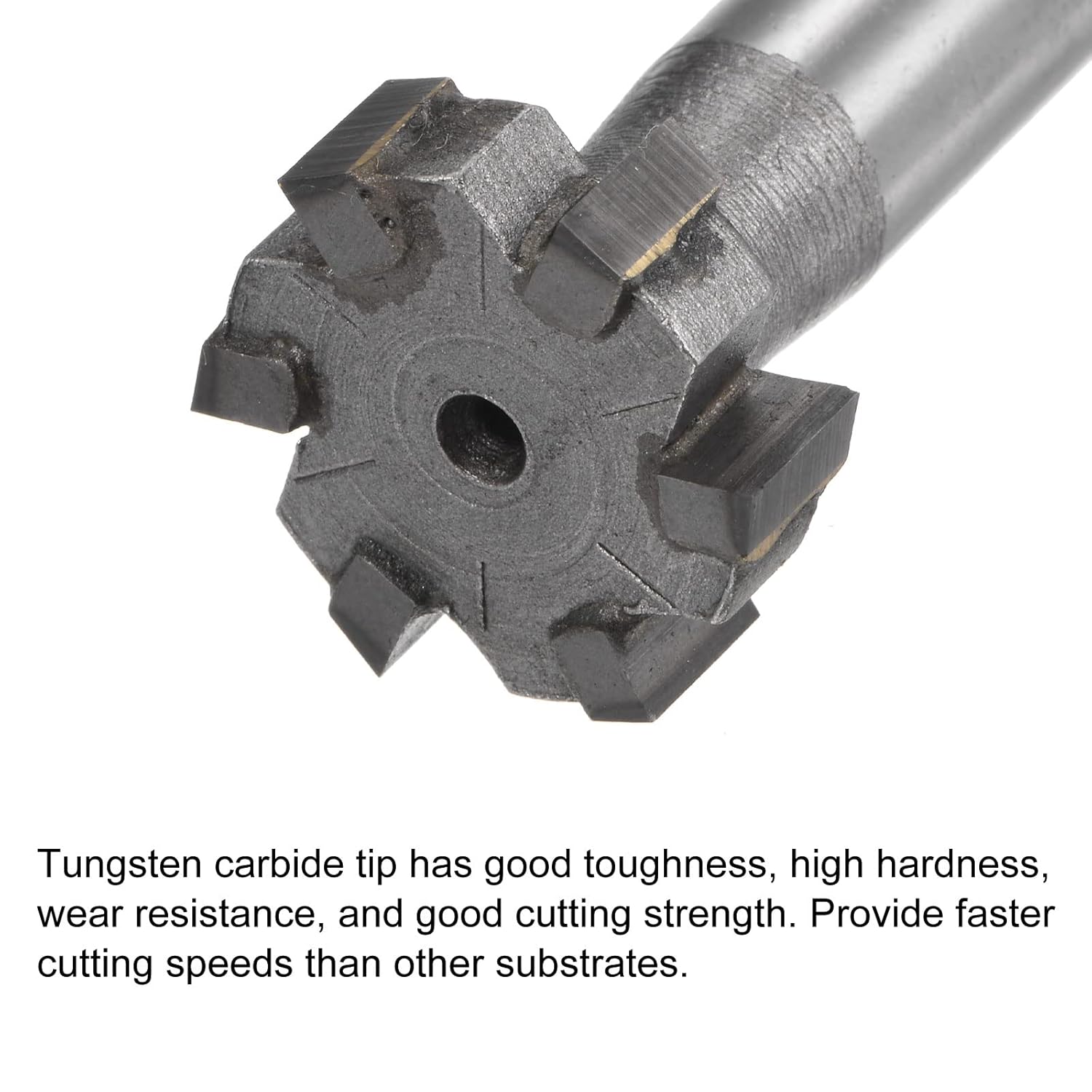 uxcell T-Slot Milling Cutters, 8mm Depth 25mm Cutting Dia 12mm Shank Tungsten Carbide Tip 6 Flutes T Slot End Mill for Stainless Steel Copper Aluminum