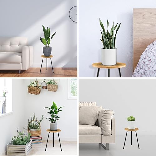 Miniatura 8 de Soporte para Plantas de Interior, Soporte para Plantas de Madera de Mediados de Siglo Mesa para Plantas para Macetas de Flores, Soporte Alto de