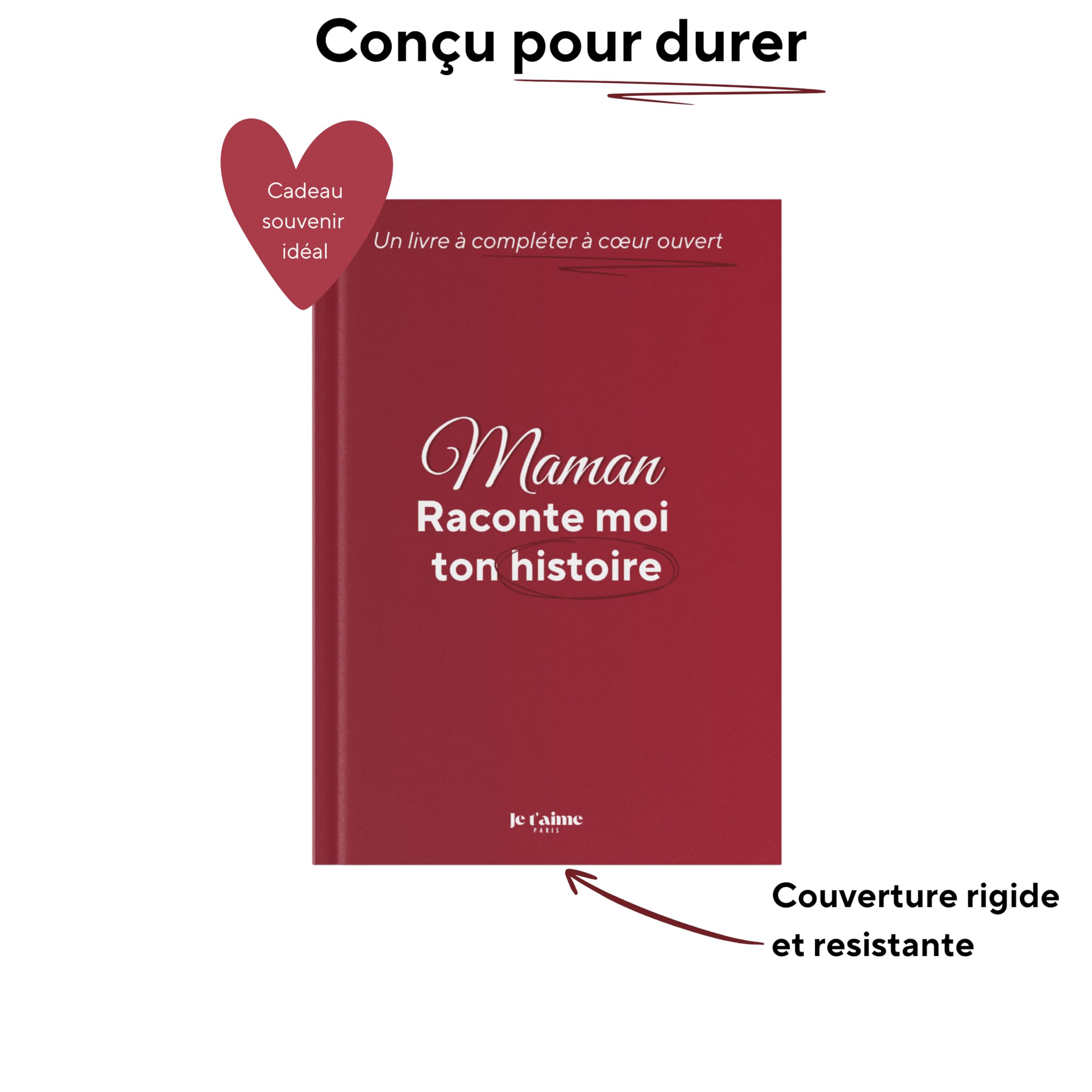 Maman, raconte-moi ton histoire, Livre à compléter pour maman, Journal de souvenirs avec questions guidées, Cadeau Fête des Mères, anniversaire, Noël