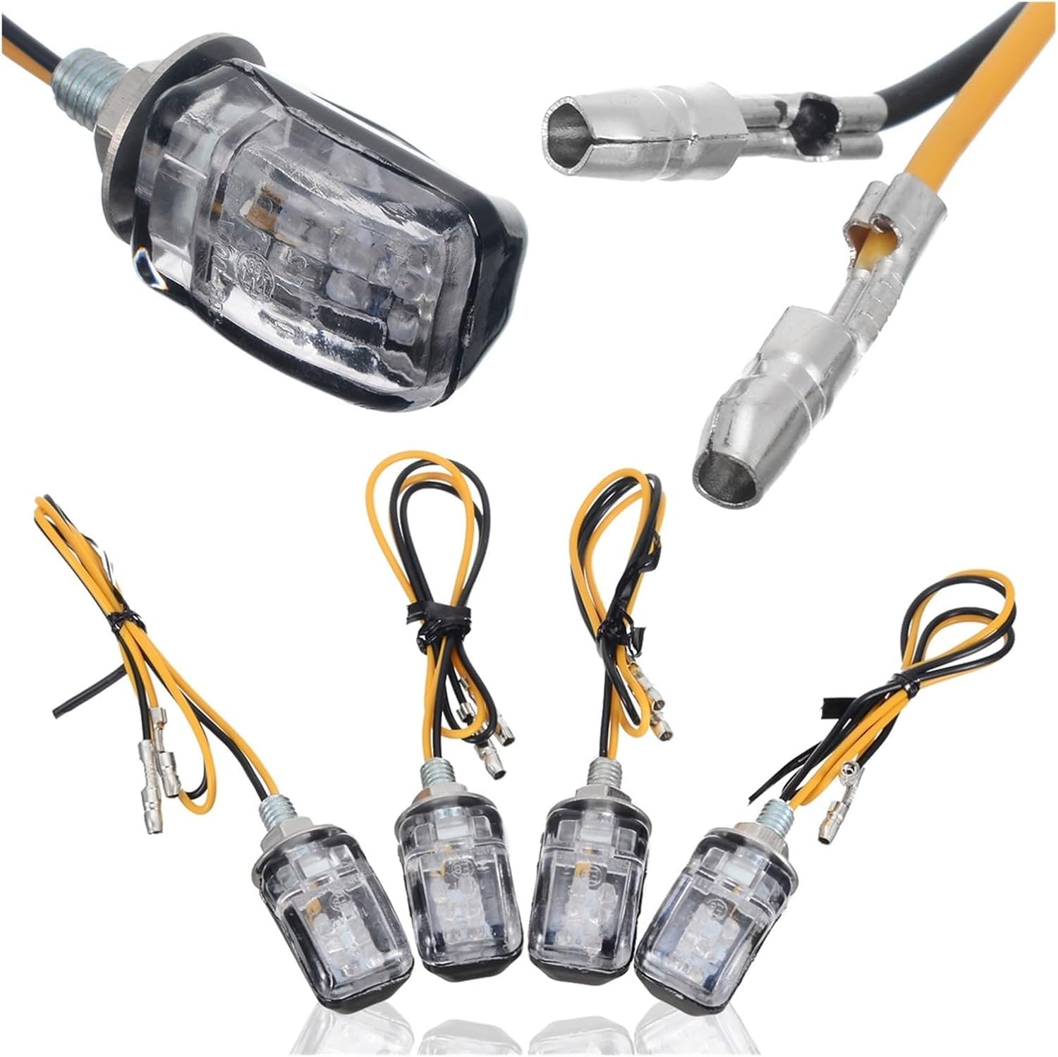 Mini uniwersalne wskaźniki Dla Kierunkowskazy motocyklowe 4 szt. 12 V bursztynowe diody LED do motocykli terenowych Dla Mini kierunkowskaz
