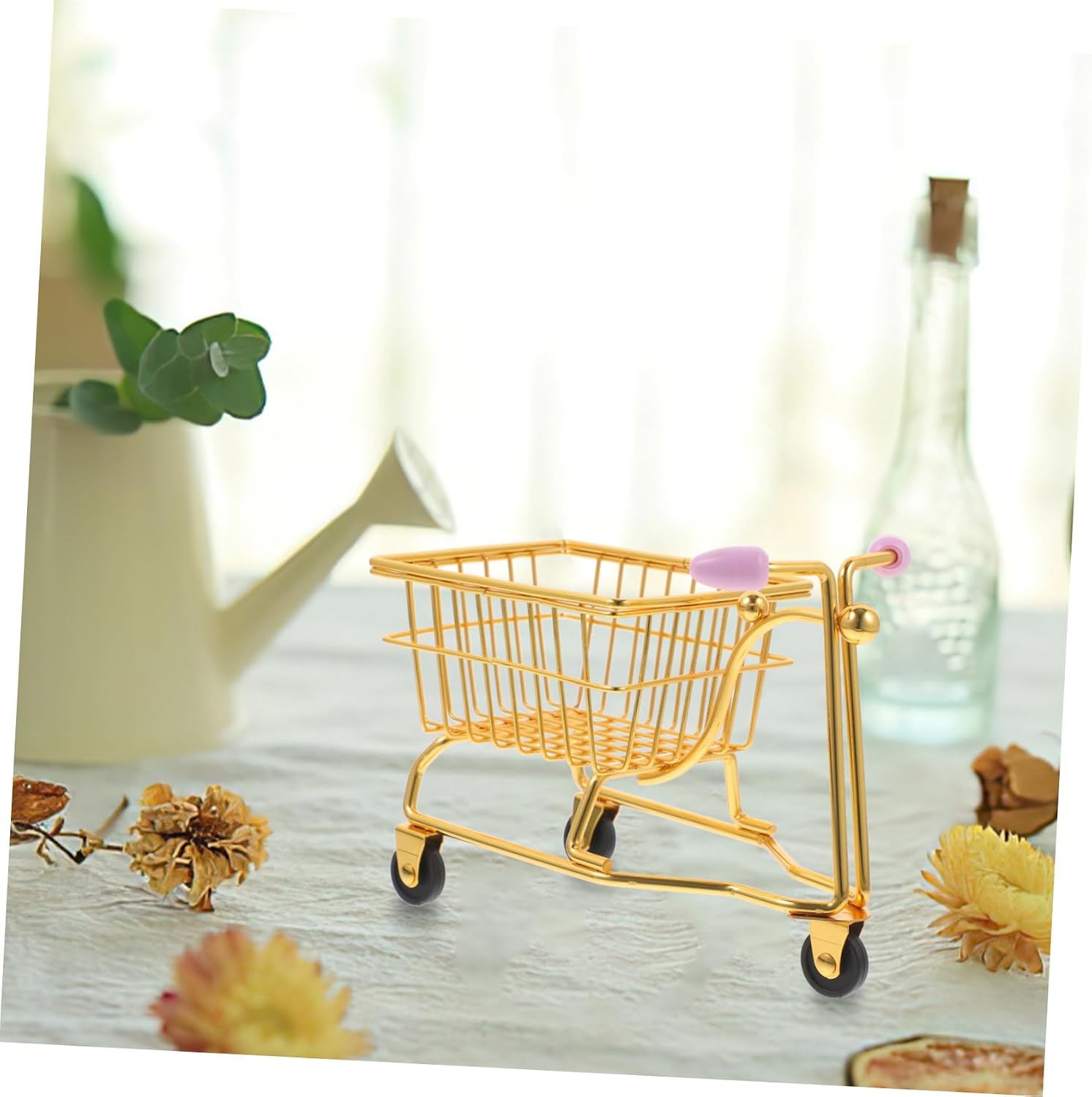 Alipis Cute Miniature Shopping Cart Makeup Sponge Holder Stylish Desk Storage for Sponges Candy and Items Birthdays and Holidays Elegant Design image 3