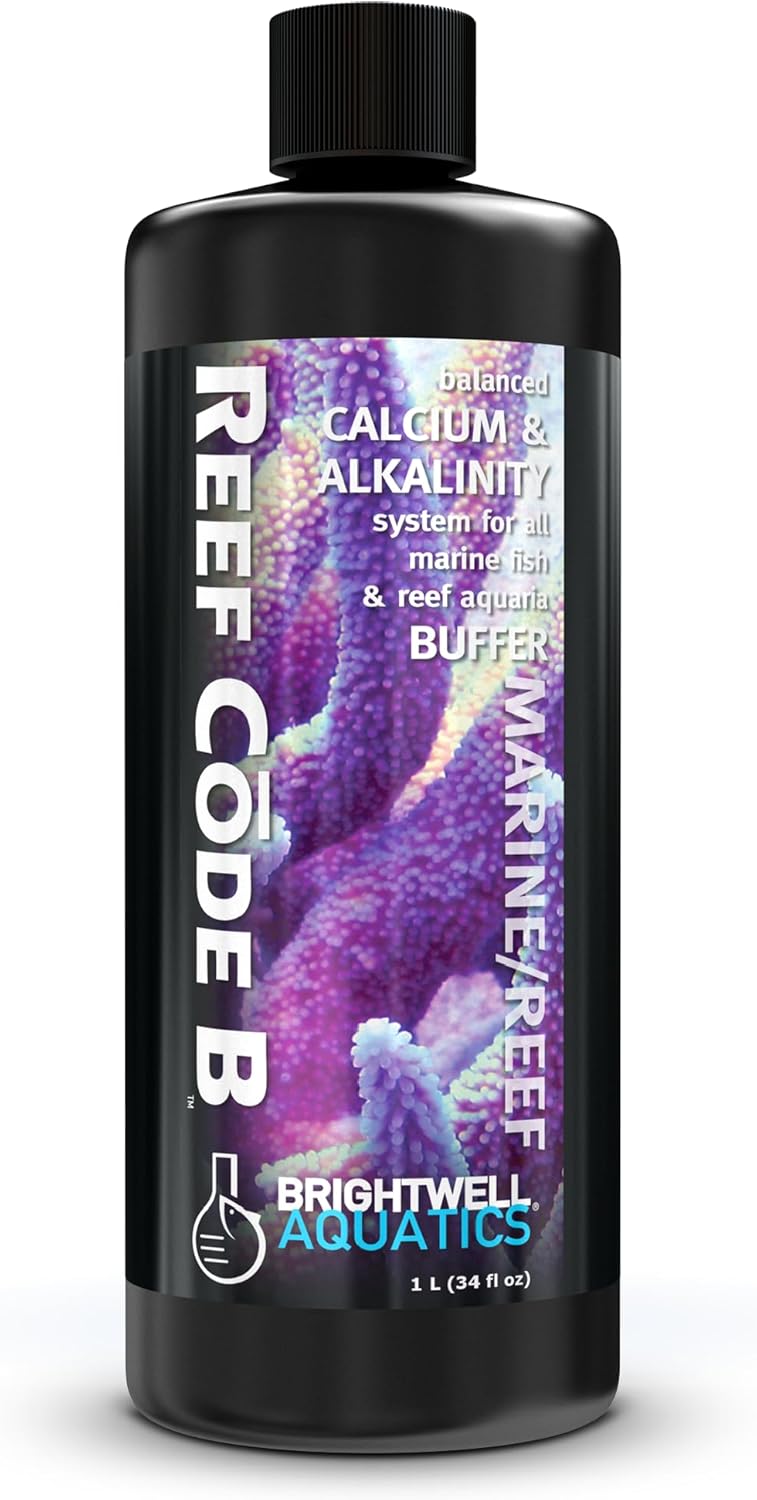 Brightwell Aquatics - Reef Code B - Balanced Calcium & Alkalinity System Water Conditioner - for All Saltwater Marine Fish & Reef Fish Tanks - Aquarium Water Treatments, 135.2 fl oz