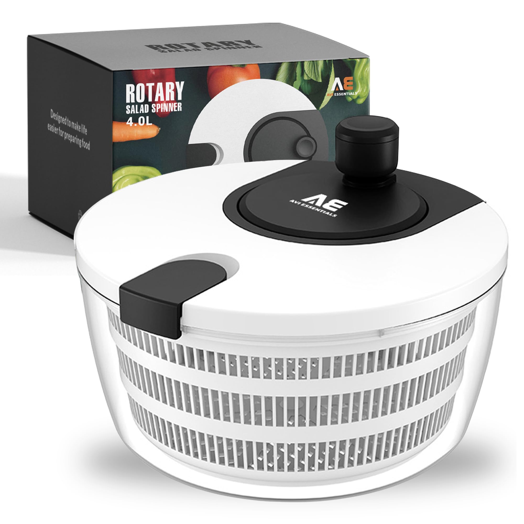 Photo 1 of ***MISSING PARTS*** AVI ESSENTIALS Large Salad Spinner – BPA-Free Vegetable & Fruit Dryer, Lettuce Spinner with Bowl and Colander