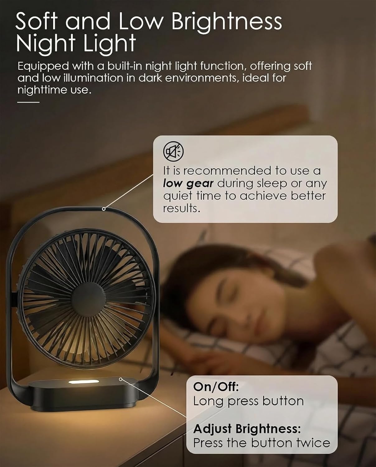 Magnetic Cruise Ship Approved Fan with LED Light, 4000mAh Battery Operated Portable Fan with 4 Speeds, Magnetically Sticks on Cabin Ceilings and Walls - Black