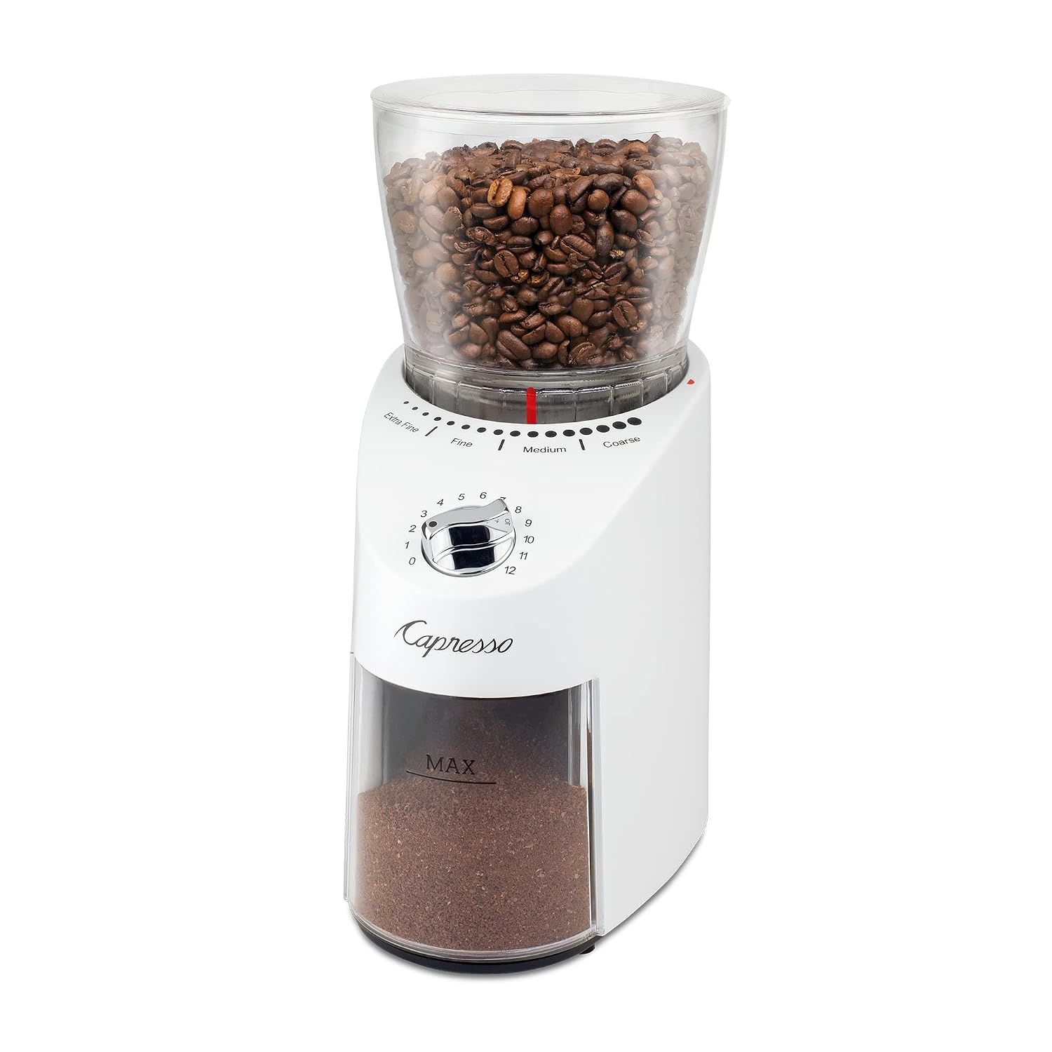 Capresso Infinity Plus conical burr grinder in white