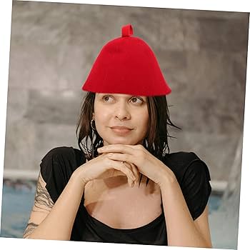 赤いフェルトサウナハット 2つセット フェルト刺繍サウナハット|おしゃれなサウナグッズ専門店