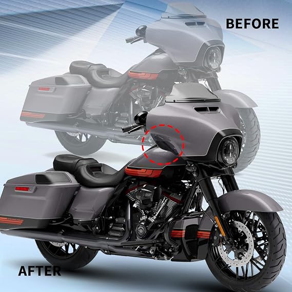 Dark Smoke Wind Deflectors Side Wings Compatible with Harley Davidson Electra Glide Street Glide Trike 2014-2022,Adjustable Motorcycle Fairing Side Shield,Air Deflectors kit 2PCS