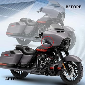 Dark Smoke Wind Deflectors Side Wings Compatible with Harley Davidson Electra Glide Street Glide Trike 2014-2022,Adjustable Motorcycle Fairing Side Shield,Air Deflectors kit 2PCS