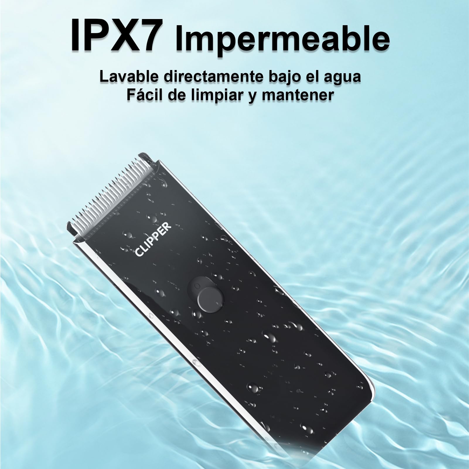 Maquina Cortar Pelo Perros Profesional Cortapelo Gato Silencioso con Cuchilla de Cerámica, Maquina Mascotas Eléctrico, IPX7 Impermeable (Negro)